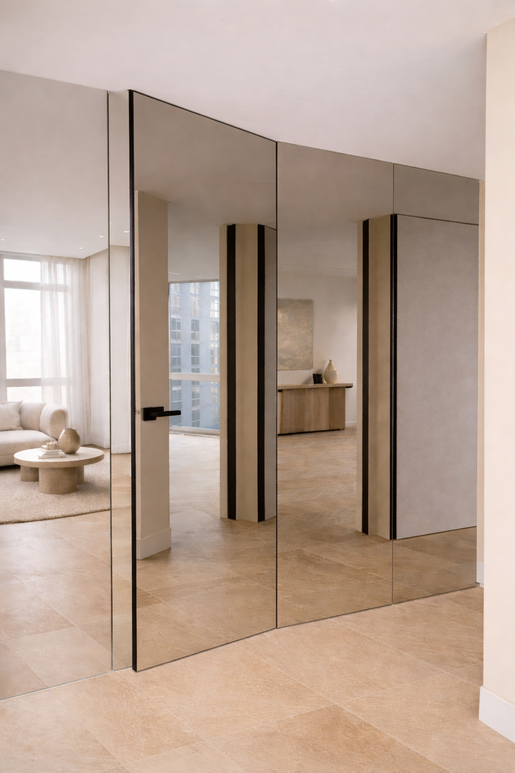 Vetro - drzwi z lustrem na całej powierzchni