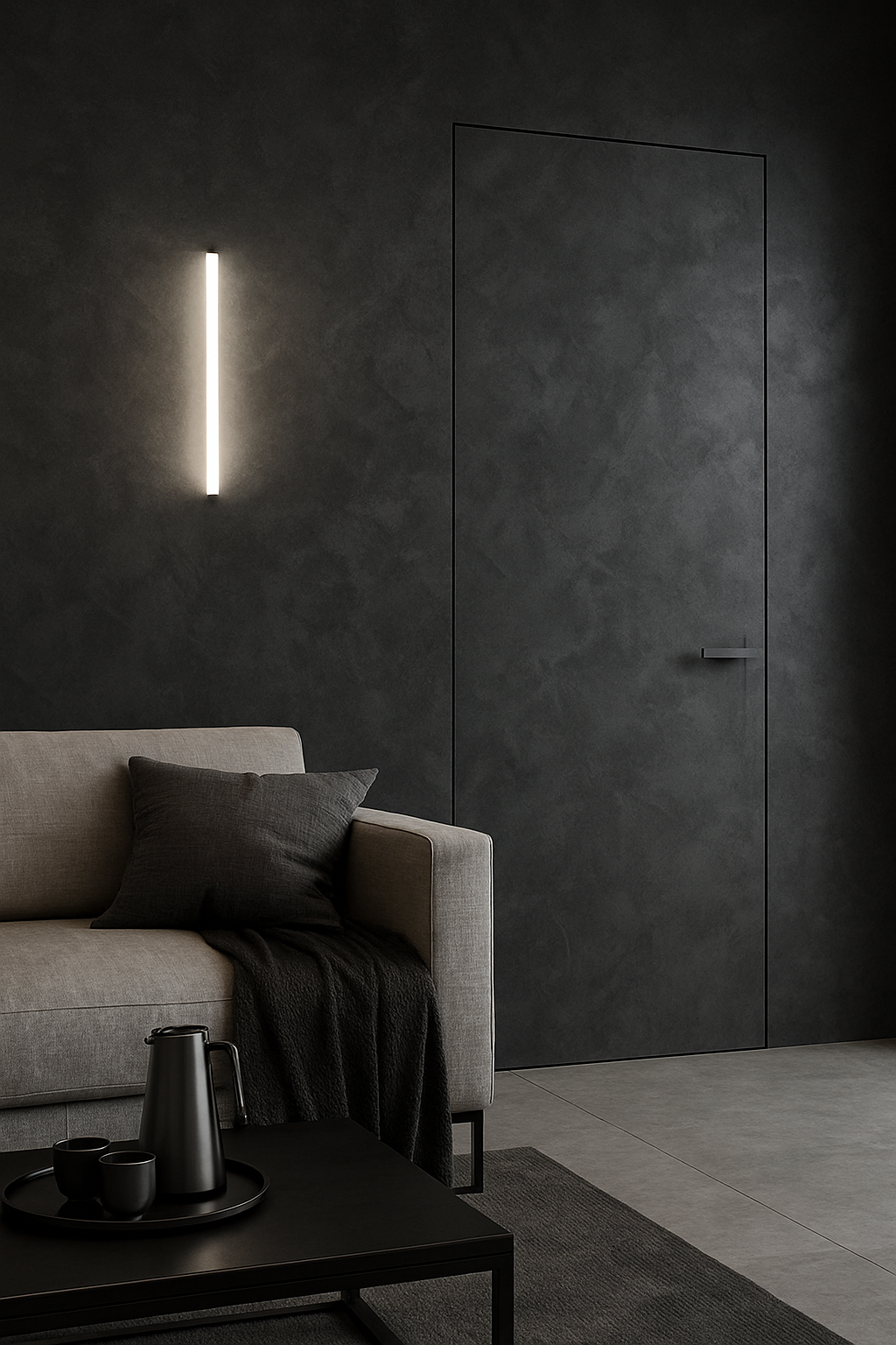 Przykładowe wykończenie drzwi tynkiem dekoracyjnym